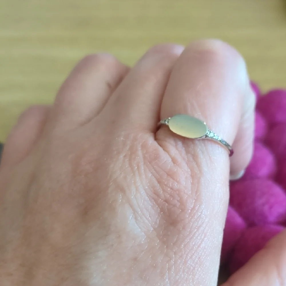 New Kendra Scott Fern 14k White Gold Band Ring in White Diamond - Picture 11 of 11